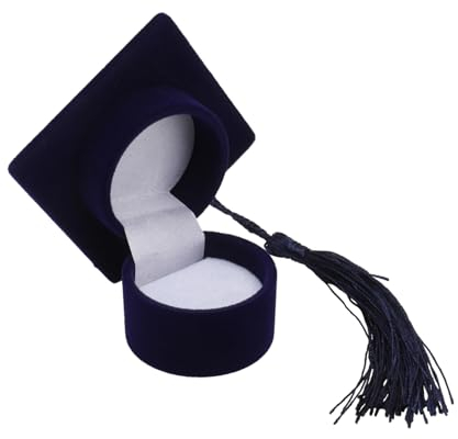 PACKOVE 1 Stück Karton Doktorhut-ringbox Klein Hochzeit Ring Halskette Fall Ringhalter Vitrine Schmuck Reisen Lagerregal Flanell (verbundmaterial)