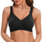 LEYSHE Reggiseno da Donna Senza Ferretto Reggiseno Imbottito Senza Cuciture Reggiseno Bustier Classico con Spalline Larghe Reggiseno Push Up Confortevole, Coppa A-D, Nero, XL