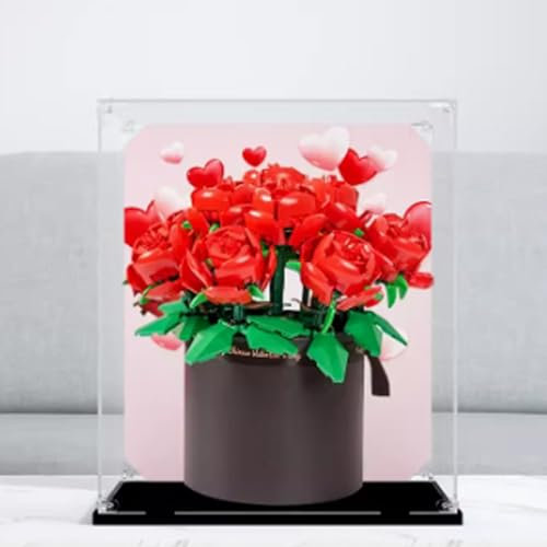 Vitrine en acrylique transparent pour Lego 40460 - Boîte cadeau rose - Boîte de présentation - Boîte de rangement pour (uniquement étui) (3 mm)