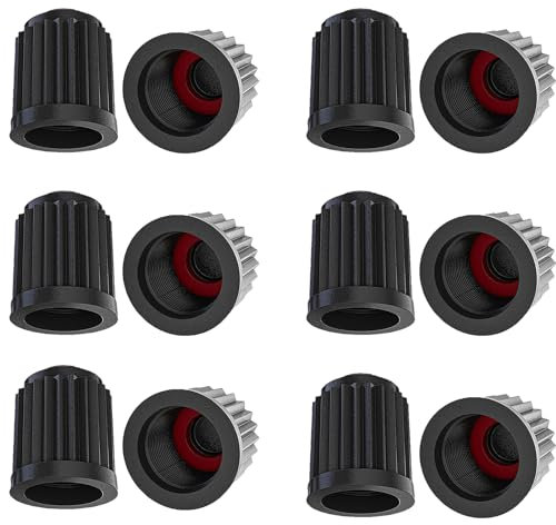 12 Stück Ventilkappen Auto, Ventilkappen Fahrrad Universelle Auto Reifen Ventilkappen, Reifenventilkappen Autoventil Kappe Ventildecke mit Dichtung Autozubehör für stabilen Reifendruck Motorrad