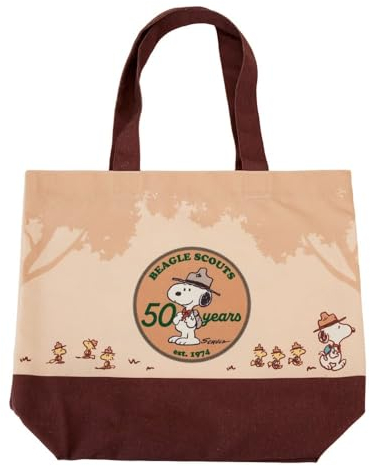 Loungefly Peanuts 50th Anniversary Snoopy's Beagle Scouts Canvas-Tragetasche, Mehrfarbig/Meereswellen (Ocean Tides), Einheitsgröße
