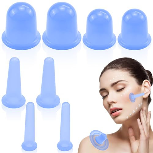 Asfrode 8 coppettazioni in silicone, coppettazioni in silicone, coppettazioni in silicone, coppettazioni in silicone, set di strumenti per massaggiare il corpo e il viso, coppettazione contro le