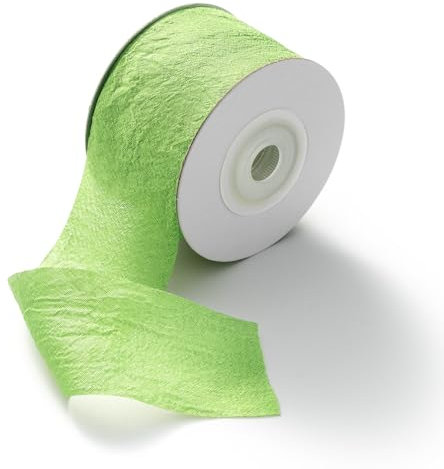 MORSUNBELA Schleifenband Grün, Geschenkband Grün, Hochzeit Dekoband Satinband Grün Chiffonband Grün, 3,8 cm x 23 m Bänder, für Geschenkverpackung, Blumen, Valentinstag Dekoband