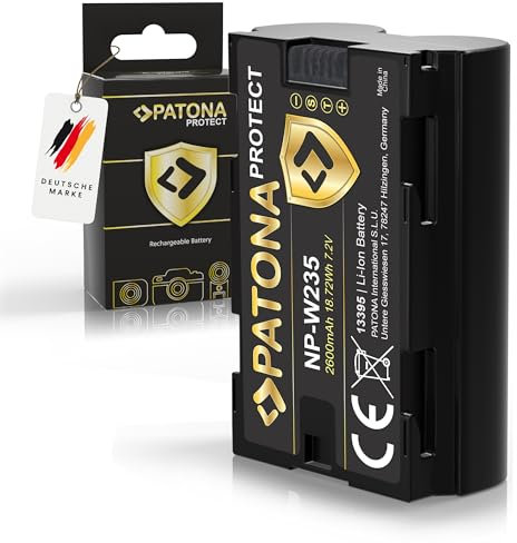 PATONA Protect NP-W235 Batterie 2600mAh Compatible avec Fuji Fujifilm GFX-50s II GFX-100S GFX100 II GFX100RF X-H2 X-H2S X-S20 X-T4 X-T5 GFX 100S GFX50 XH2 XH2S XS20 XT4 XT5 NPW235 NP W235