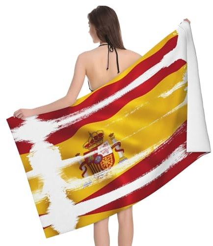XZDLXJ Toalla de baño de microfibra ultrasuave y absorbente con bandera de España para baños, piscinas, playas, escuelas