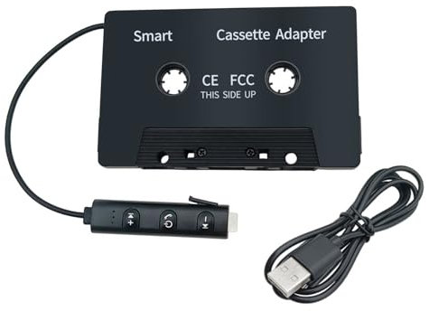 Adattatore per cassette auto compatibile con Bluetooth5.1 per auto con chiamate in vivavoce USB di ricarica