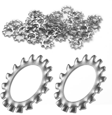 FOMGIIN Rondelle Dentellate Esterne di Bloccaggio a Stella M3 x 6mm, 100 Pezzi Dente Rondella di Bloccaggio in Acciaio Inossidabile 304, Rondella di Sicurezza, Rondelle Dentate Esterne Seghettate