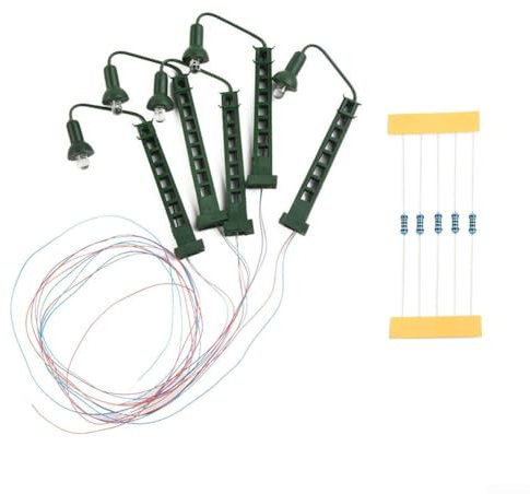 5 x Gittermast-LED-Leuchten für Modelleisenbahnen, perfekt geeignet für Z-Spur-Systeme