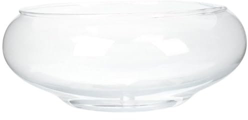 Maceta con forma de loto pecera de cristal de 6 inch redonda con forma de flor de loto cuenco transparente para nenúfares cuenco de cristal decorativo para flores plantas suculentas peces decoración d