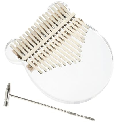 Kalimba Daumenklavier mit 10 Tönen, Acryl, Rosa, 1 Satz | Cartoon Form, Tragbar und Stimmbar, Inklusive Kleiner Hammer, für Bürodeko und Entspannung