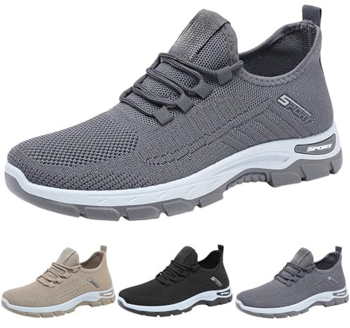 Womens Boots Sale Clearance Trainers for Wommen Men Wide Fit Wedge Casual Arch Support Running Shoes Breathable Mesh Orthopedic Sneakers Comfortable Lace up Womens Walking Shoes Grey 7