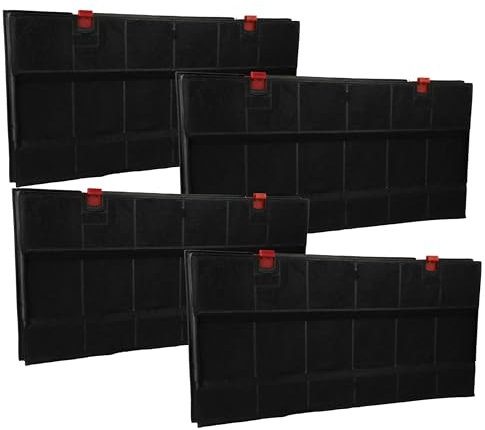 vhbw 4x filtro de carbón activado compatible con Whirlpool AKB06205/BR, AKB06205/WH, AKB06205BR, AKB06205WH campanas cocina - 43 x 21,7 x 3,3 cm