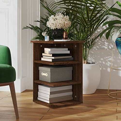 MOBCANT Beistellregal, Vitrinenschrank Cupboard Apothekerschrank Schuhschrank Geeignet für Wohnbereich Korridor Schlafzimmer Foyer Braun Eichen-Optik 35x35x55 cm Holzwerkstoff