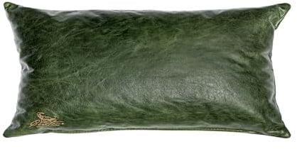 Centaur - Deko Lederkissen 50 x 30 cm für Sofa oder Schlafzimmer smaragdgrün - Echt Leder Kissen Echtleder Sofakissen Lederoptik