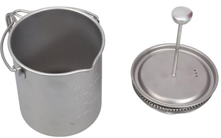 YIZITU Outdoors Metal Coffee Presses Portable Travels Mugs With 30° Spouts Leak Proof Filter Cup Coffee Plunger