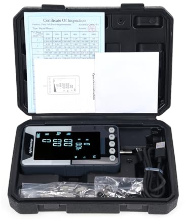 Relogic Digital Force Gauge 500N.m Push Pull Gauge Portable Force Meter Dynamometer with 3 Units N/LB/Kg Auto Backlit LCD Auto Power-Off for Compression Tensile Destructive Test