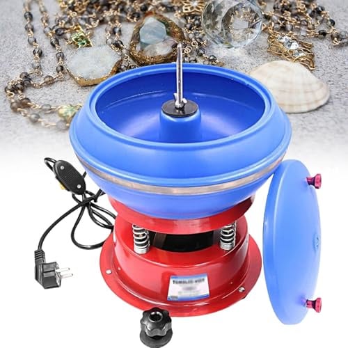 Sunseota Lucidatrice a Vibrazione da 8 Pollici, Kit buratto Professionale per Pietre, lucidatrice per Pietre, lucidatrice a Ciotola Vibrante per Pietre, per levigare e lucidare Le superfici 220V