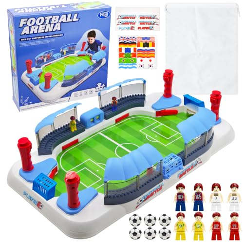 Tischkicker Kinder, Tragbar Tischfußball Brettspiel, Mit 8 Figuren 4 Uberdachungen 1 Aufbewahrungstasche, Tischfussball Kickertisch Familien Brettspiel, Für Fussball Geschenke Jungen 5-12 Jahre