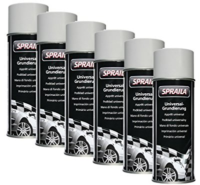 6X Kwasny Spraila Lackspray Sprühlack Grundierung GRAU Spray 400ml 300001