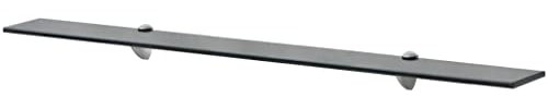 vidaXL Estante Flotante de Cristal Medidas 100x20 cm Vidrio de 8 mm Color Negro