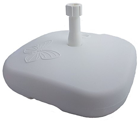 Pied de parasol en plastique – couleur : Blanc – Volume à remplir/20L – Pied de parasol parapluie pieds Weiß