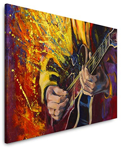 Paul Sinus Art Musiker Abstrakt 60 x 90 cm Inspirierende Fotokunst in Museums-Qualität für Ihr Zuhause als Wandbild auf Leinwand in