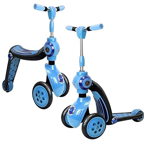 Allkindathings BI288Blue 2 In 1 Scooter and Balance Bike, Blue