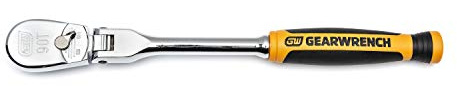 GearWrench 81009T Drive 90-Tooth Dual Material Flex Head Teardrop Ratchet, 1/4, 8