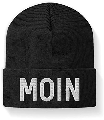 Moin Lustige Mütze für Norddeutsche - Beanie -M-Schwarz