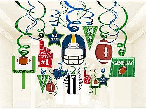 36 Karat Fußball hängende Wirbel Dekorationen Super Bowl Game Day Dekorationen Sport Spiel Tag Party Supplies