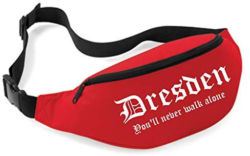 Uglyshirt89 Dresden Bauchtasche | Ultras Fussball Sport Fan Tasche (Rot)