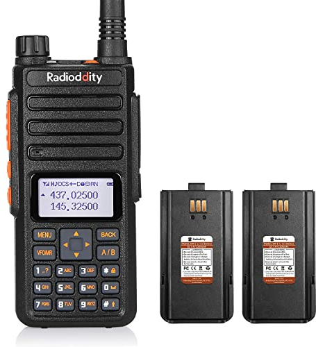 Radioddity GA-510 Walkie Talkie VHF UHF 10W Radio portátil Potencia de transmisión 10KM Alcance Radioaficionado 2m/70cm con Auricular, 2 2200mAh Pilas, Cable de programacióndos, Negro
