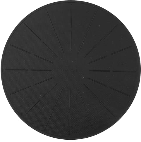 Lazy K Induction Cooktop Mat - Silicone Fiberglass Scratch Protector - for Magnetic Stove - Non Slip Pads to Prevent Pots from Sliding During Cooking_ Black (11inches)