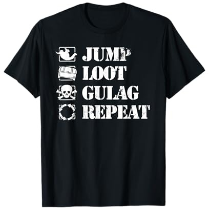Jump Loot Gulag Repeat Gamer warzone Zocker Gamer Merch T-Shirt