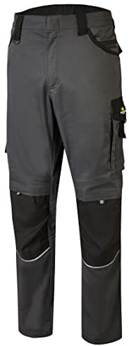 Hans Schäfer Workwear HSW Professional – Lange Arbeitshose für Herren – Modische und leichte Bundhose mit Knietaschen – Strapazierbar und qualitativ – Grau, 66