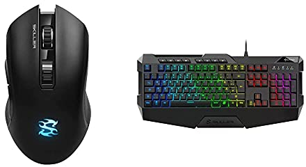 Sharkoon SKILLER SGM3 schwarz, optische Gaming Maus, Dual Mode (Funk oder Kabelgebunden), RGB & Skiller SGK4 Gaming Keyboard RGB, N-Key-Rollover, (Deutsches Tastaturlayout)
