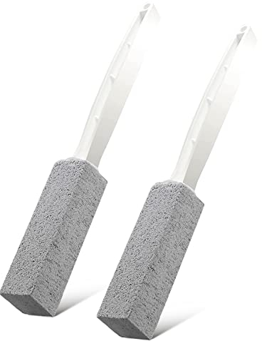 2 Pack Toilet Cleaner Hard Water Build up Remover with Ergonomic Handle, Toilet Bowl Stain Ring Remover, Pumice Stone Toilet Cleaner Tool Stain Hard Water Ring Remover for Toilet, Pool, Bathroom, Sink