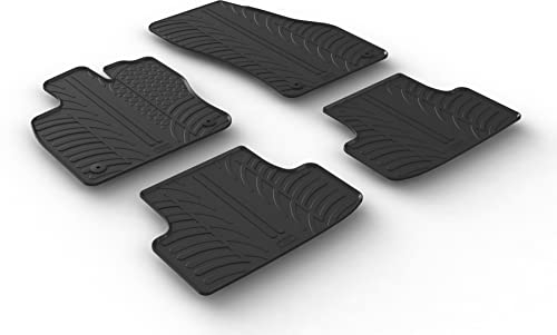 AROBA GL0313 Design Gummi Fußmatten kompatibel mit Seat Ateca und Ateca Cupra ab BJ. 07.2016> erhöhter Rand 4 TLG Farbe Schwarz Gummimatten Automatten passgenau