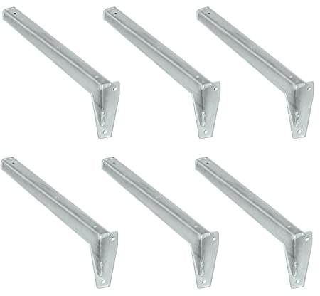siwitec L-Profil-Konsole 240 x 80 x 46 mm | 6er-Set Regalwinkel mit 75 kg Traglast | Schwerlastträger für Regale | Profilkonsole | Regalträger