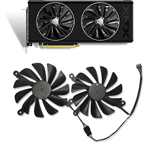 Dotodo 95MM Grafikkartenlüfter FDC10U12S9-C 4-poliger RX 5700 5700XT GPU Lüfter für Grafikkarte Kühler für XFX Radeon RX5700 5700 XT THICC II Lüfter Ersetzen Sie Den Kühler