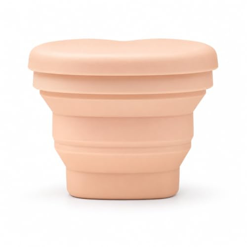 Oldam Recipiente para copa menstrual, fácil de desinfectar, reutilizable, plegable, melocotón suave