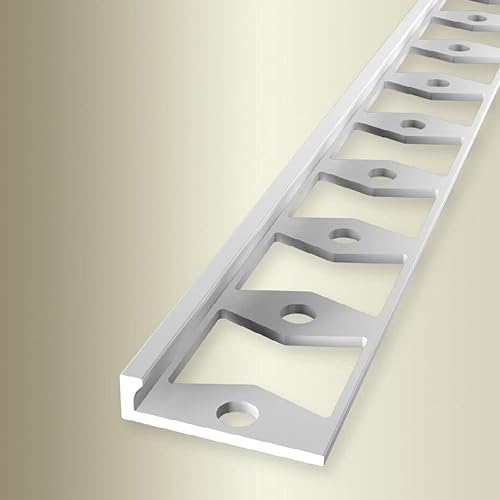 PROVISTON | Abschlussprofil | Breite: 21 mm | Höhe: 4.5 mm | Länge: 2500 mm | Aluminium Natur | Doppel-K-Profil | Geschlossen Gestanzt
