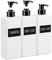 Segbeauty Quadratische Lotionspender, 500 ml 3er Set Pumpflasche für Bad Küche, Seifenspender mit Wasserdichtes Etiketten, Nachfüllbar Leere Flasche, Spülmittelspender, Flüssigkeitsbehälter, Weiß