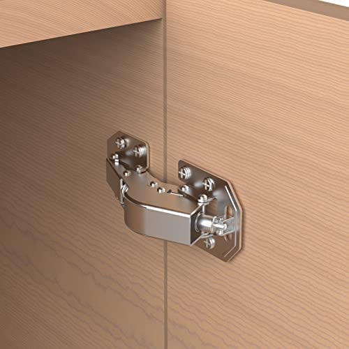 Chibery 4 Pack 90 Degree Soft Close Surface Mount Spring Hinges, Easy Installation No Pre-drilled, Noiseless Frameless Hidden Concealed Kitchen Cabinet Hinge for Cupboard Folded Replacement Hardware