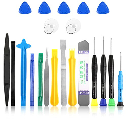 Kit Reparación Móviles, 21 en 1 Herramienta de Reparación de Teléfonos Móviles para iPhone, Juego de Destornilladores Precision Profesional Destornilladores Desmontador de Tablet para Laptops, Gafas