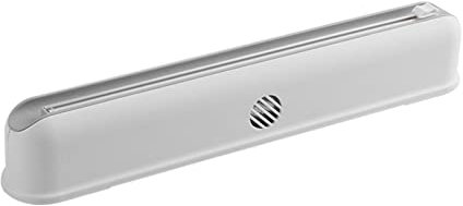 delr Cortador de film transparente reutilizable con ventosa para colgar en la pared, cortador de film transparente, dispensador de envasado de alimentos ajustable para cocina, escritorio, frigorífico