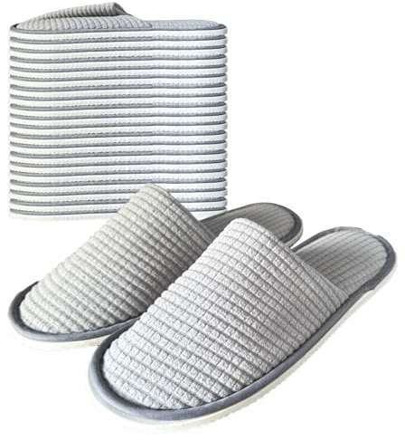 Anmerl 10 Paia Pantofole Monouso per Hotel All'Ingrosso Slippers Ospiti per Spa, Matrimoni, Viaggi, Taglia Universale, Antiscivolo, Lavabili e confezionate singolarmente