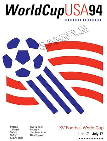 Football Poster World Cup USA 1994 Championship Socker Vintage Wall Art Picture A4