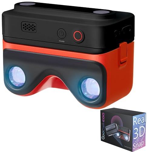KanDao Cámara 3D, cámara instantánea de Fotos y vídeo 3D, cámara estereoscópica, Pantalla táctil de 2,54 Pulgadas, antivibración, estabilización de Imagen, QooCam Ego, Negro.