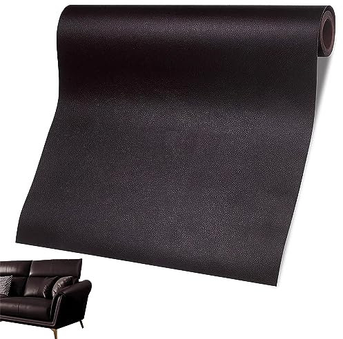 Leder Reparatur Set Patch Kit, 60 x 137cm Lederflicken Selbstklebend, Leder Selbstklebend Patch, Kunstleder Selbstklebend für Sofas, Autositze, Bürostuhl, Handtasche, Kopfteil (Kaffee)